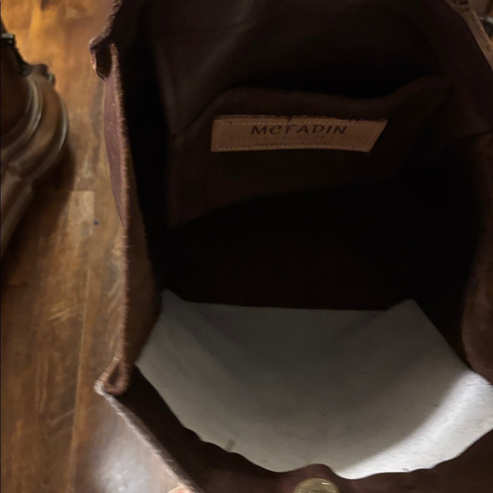 McFadin Made in Texas Cowhide Leather Purse/ Tote Bag. Stacie & Laurie McFadin. - Picture 9 of 12